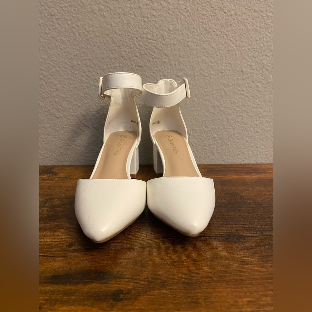 DREAM PAIRS ANNEE Pointed Toe Low Chunky Heels Pump